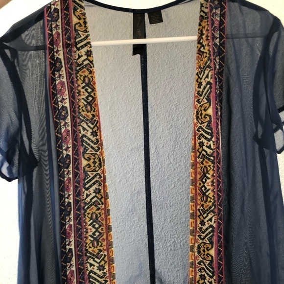 Blue Pettycoat Alley polyester open cardigan size small - Picture 4 of 7